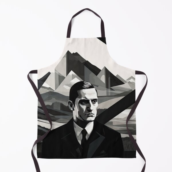 Item preview, Black & White Bauhaus Portrait in Front of the Alps designed and sold by ArtificialGenes.
