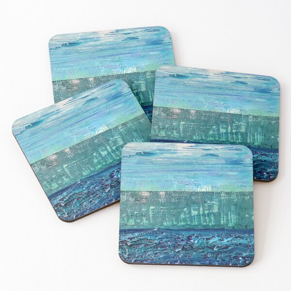 Item preview, Abstract Textured Painting - Horizons a Study In Blue  designed and sold by PilgrimCraft.