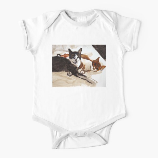 Relaxing Cats Short Sleeve Baby One-Piece