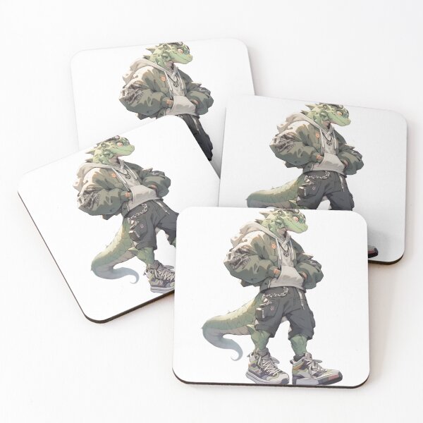 Item preview, Hardcore punk dragon art furry anthropomorphic hybrid creature manga anime whimsical  designed and sold by Baba  Yaga's Cards.
