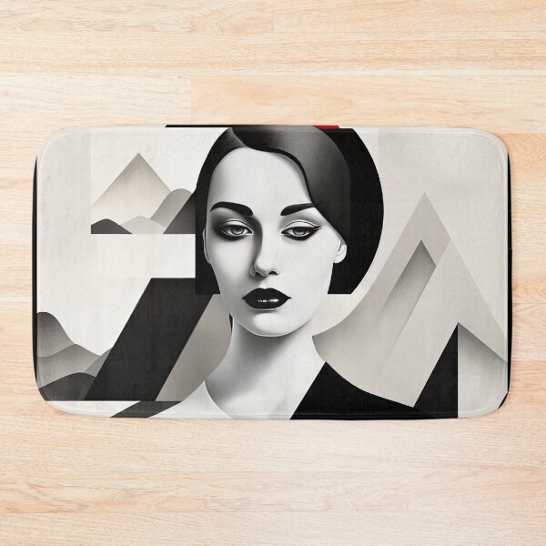 Item preview, Black & White Bauhaus Portrait in Front of the Alps designed and sold by ArtificialGenes.