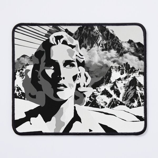 Artikelvorschau, Black & White Bauhaus Portrait in Front of the Alps entworfen und verkauft von ArtificialGenes.