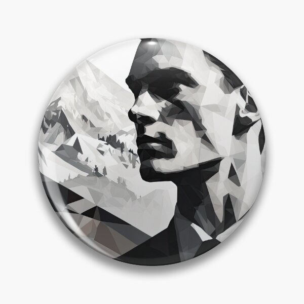 Artikelvorschau, Black & White Bauhaus Portrait in Front of the Alps entworfen und verkauft von ArtificialGenes.
