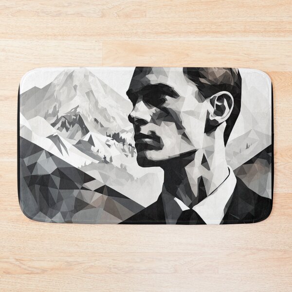 Artikelvorschau, Black & White Bauhaus Portrait in Front of the Alps entworfen und verkauft von ArtificialGenes.