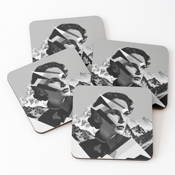 Item preview, Black & White Bauhaus Portrait in Front of the Alps designed and sold by ArtificialGenes.
