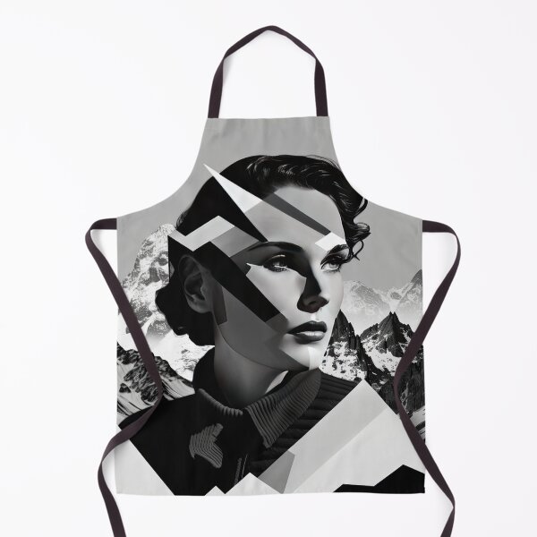 Item preview, Black & White Bauhaus Portrait in Front of the Alps designed and sold by ArtificialGenes.
