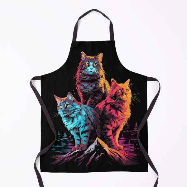 Item preview, Neon Norwegian Forest Cat Trio designed and sold by candlewithhare.