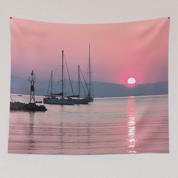 Item preview, sunset at Gaios on Paxos Island designed and sold by Hermossa-Art.