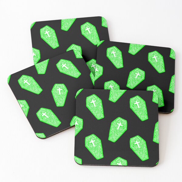 Item preview, halloween coffin cross grave acid green designed and sold by Gossip Rag.