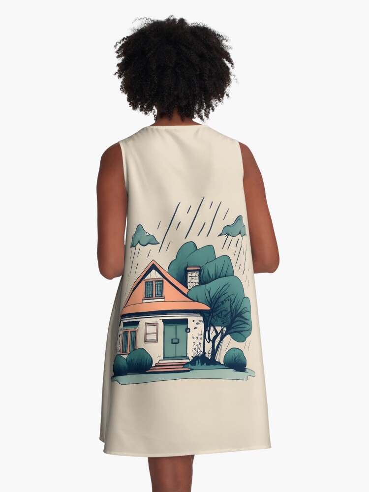 Thumbnail 3 of 4, A-Line Dress, Old Traditional German Bauhaus Drawing designed and sold by Patricks-Art.