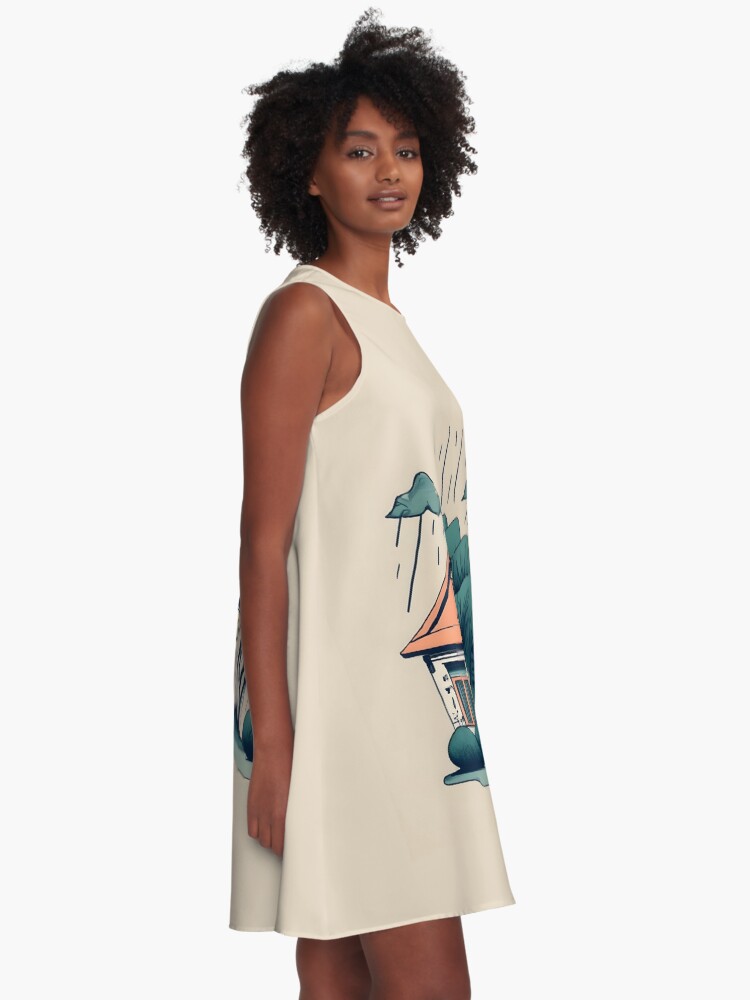 Thumbnail 2 of 4, A-Line Dress, Old Traditional German Bauhaus Drawing designed and sold by Patricks-Art.