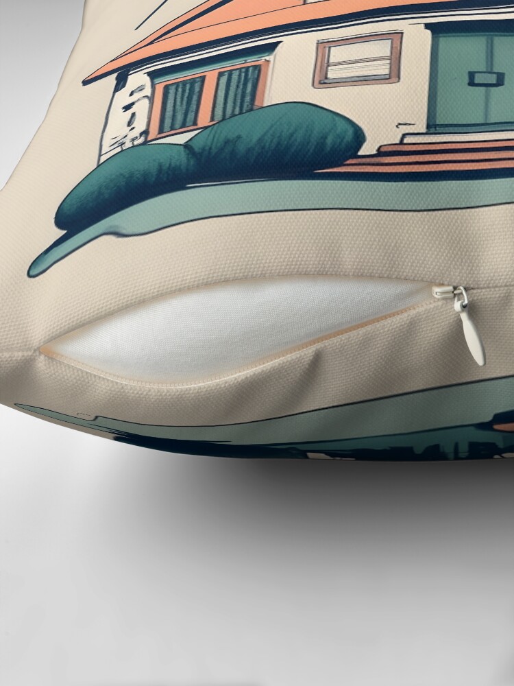 Thumbnail 2 of 4, Pillow, Old Traditional German Bauhaus Drawing designed and sold by Patricks-Art.