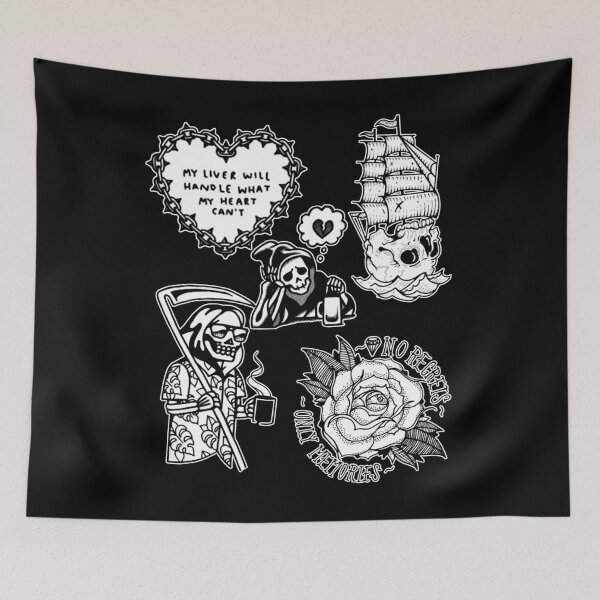 Item preview, Grim Reaper Occult Gothic Witchy spooky Reaper Death Halloween Drawings Biker Tattoo Artist Traditional American Tattooing Style  designed and sold by Reign Of Darkness.