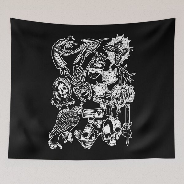 Item preview, Occult 666 Metalhead Occult Gothic Witchy spooky Reaper Death Halloween Drawings Biker Tattoo Artist Traditional American Tattooing Style  designed and sold by Reign Of Darkness.