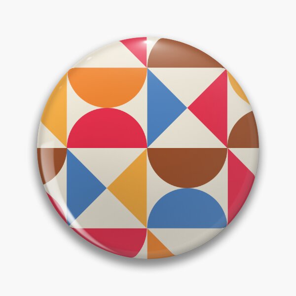 Item preview, Mid Century Colorful Half Circles and Triangles Pattern designed and sold by Yasminepatterns .