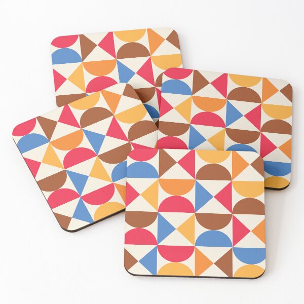 Item preview, Mid Century Colorful Half Circles and Triangles Pattern designed and sold by Yasminepatterns .