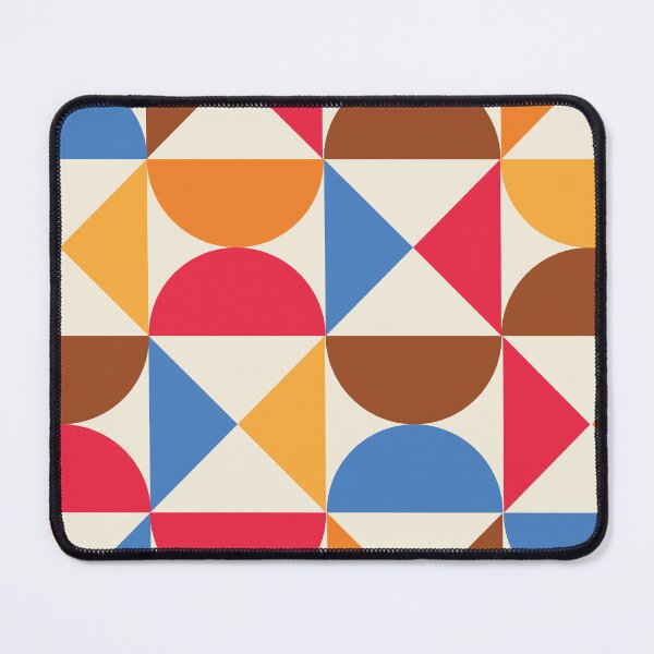 Item preview, Mid Century Colorful Half Circles and Triangles Pattern designed and sold by Yasminepatterns .