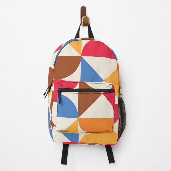 Item preview, Mid Century Colorful Half Circles and Triangles Pattern designed and sold by Yasminepatterns .