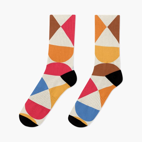 Item preview, Mid Century Colorful Half Circles and Triangles Pattern designed and sold by Yasminepatterns .