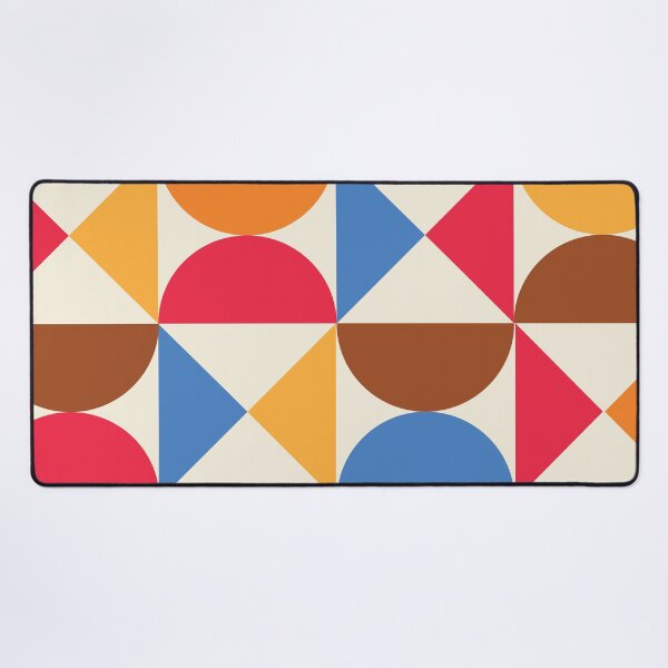Item preview, Mid Century Colorful Half Circles and Triangles Pattern designed and sold by Yasminepatterns .