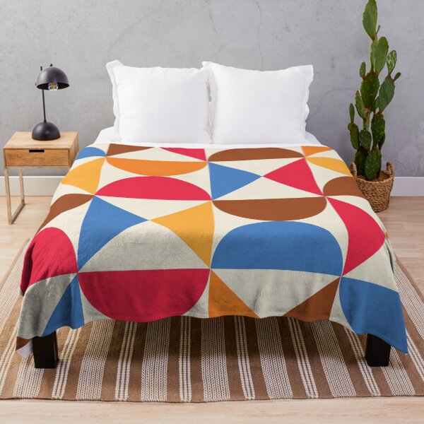 Item preview, Mid Century Colorful Half Circles and Triangles Pattern designed and sold by Yasminepatterns .