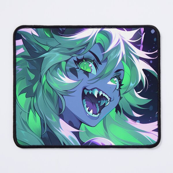 Item preview, Bright Excited Purple and Green Furry Anime Girl designed and sold by bubblegoth.