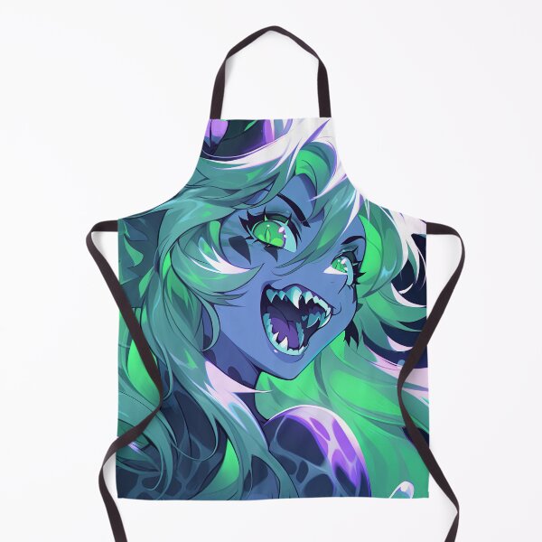 Item preview, Bright Excited Purple and Green Furry Anime Girl designed and sold by bubblegoth.