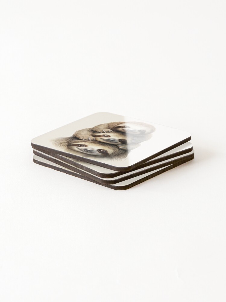 Thumbnail 4 of 5, Coasters (Set of 4), Sloth stack designed and sold by Extraordinarym.