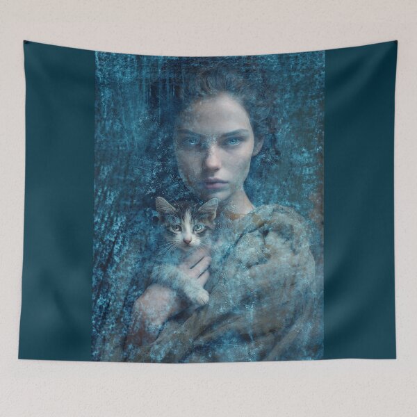 Item preview, HER ONLY SHELTER THE WARMTH FROM HER KITTEN designed and sold by Tammera.