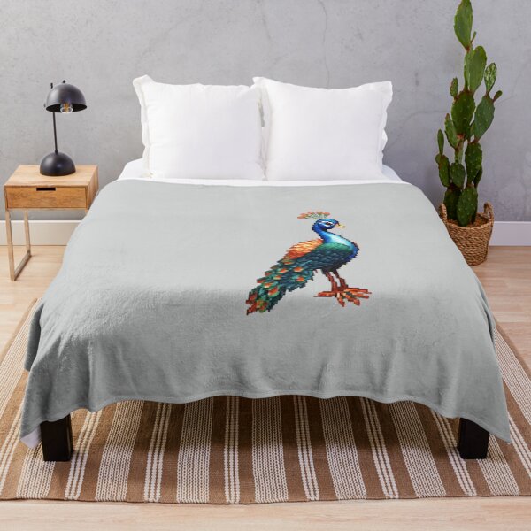 Item preview, Pixel Art Peacock Design Print designed and sold by randomtdesigns.