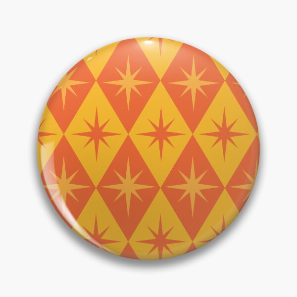 Item preview, Mid Century Retro Starbursts Pattern on Orange and Amber Harlequin Diamonds  designed and sold by Yasminepatterns .