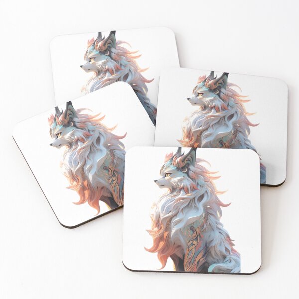 Item preview, Lady werecat furry hybrid anthropomorphic fox creature manga anime whimsical  designed and sold by Baba  Yaga's Cards.