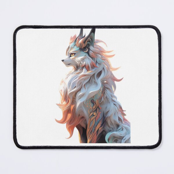 Item preview, Lady werecat furry hybrid anthropomorphic fox creature manga anime whimsical designed and sold by Baba Yaga's Cards.