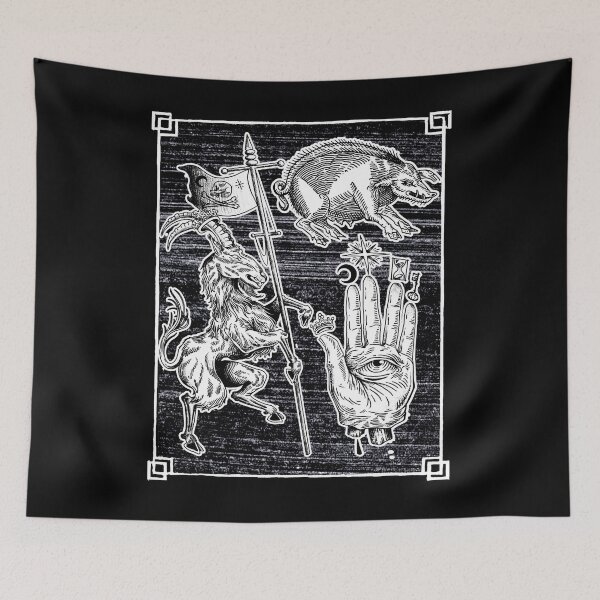 Item preview, Satanic Occult 666 Metalhead Occult Gothic Witchy spooky Reaper Death Halloween Drawings Biker Tattoo Artist Traditional American Tattooing Style designed and sold by Reign Of Darkness.