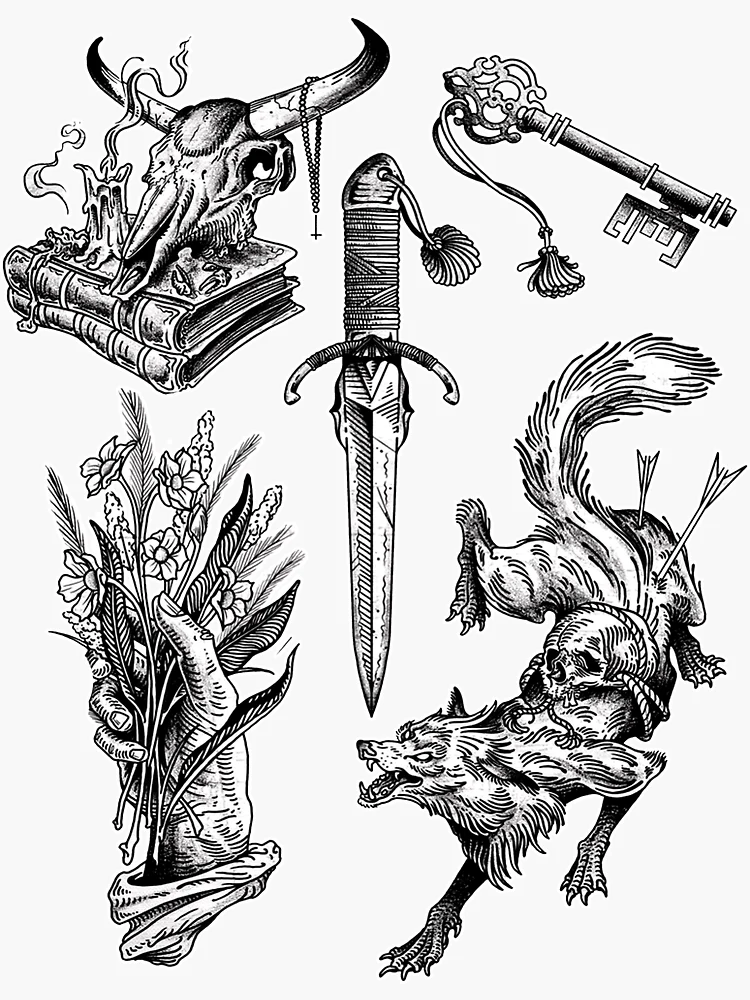 Medieval surgeon's tools by tattooist Oozy - Tattoogrid.net