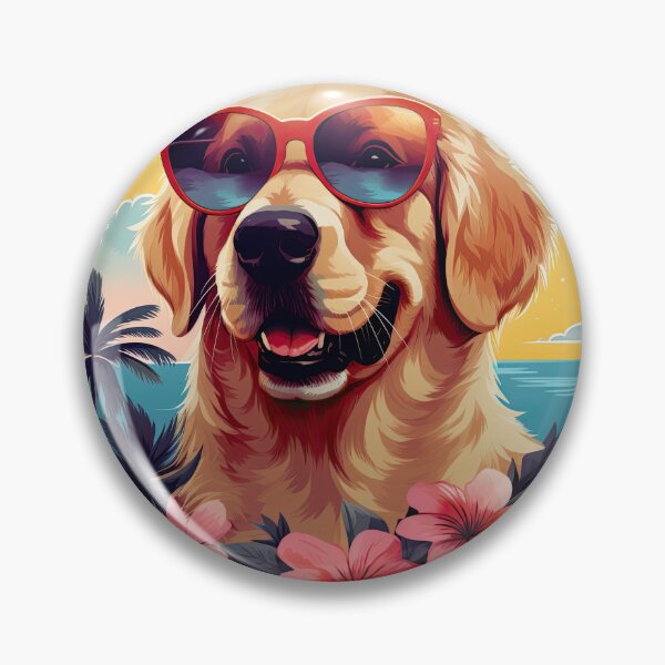 Item preview, Tropical Vacation Golden Retriever designed and sold by ZombieLH.