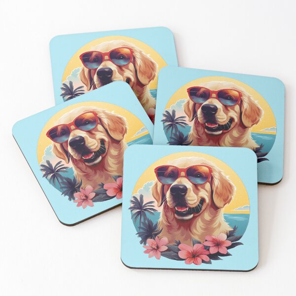 Item preview, Tropical Vacation Golden Retriever designed and sold by ZombieLH.