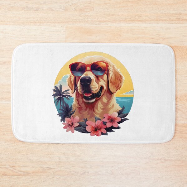 Item preview, Tropical Vacation Golden Retriever designed and sold by ZombieLH.