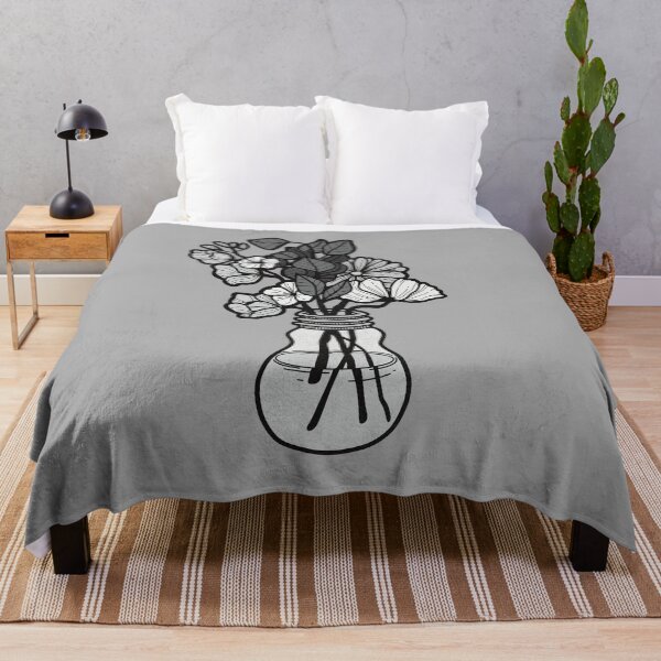 Item preview, Flowers In Unusual Vase - Black & White designed and sold by PepperLime.