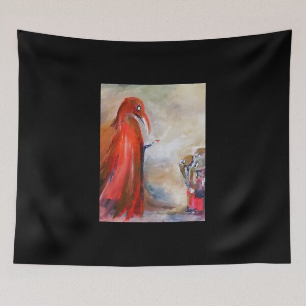Item preview, Man in a GasMask in red - Acrylic Art by Katarzyna Zachtej designed and sold by pracovniakejzi.