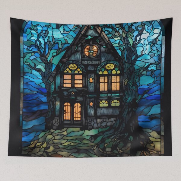 Artikelvorschau, HALLOWEEN Spukhaus aus Buntglas entworfen und verkauft von RedHandedOD.