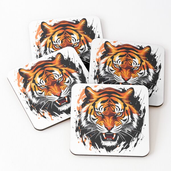 Item preview, roaring tiger in painting designed and sold by Mundotakus.