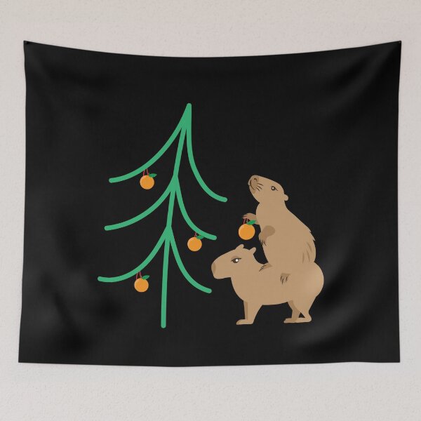 Item preview, Capybaras Orange and Chrismas Tree designed and sold by ArtisShops.