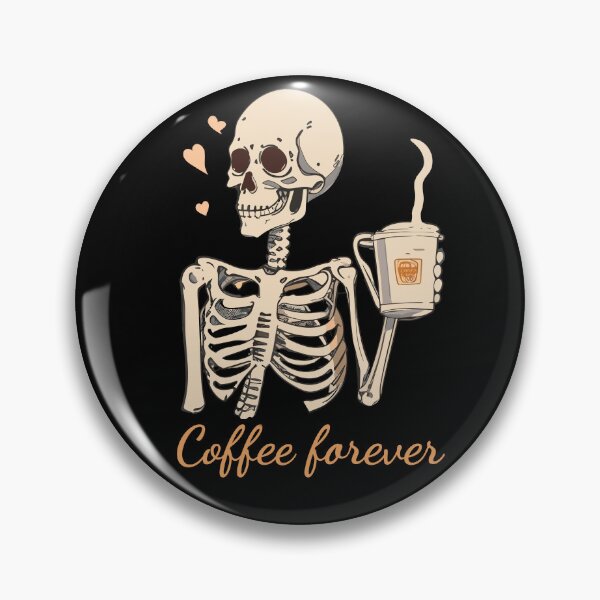 Item preview, Coffee Forever. A skeleton drinking coffee. designed and sold by twisted-dot.