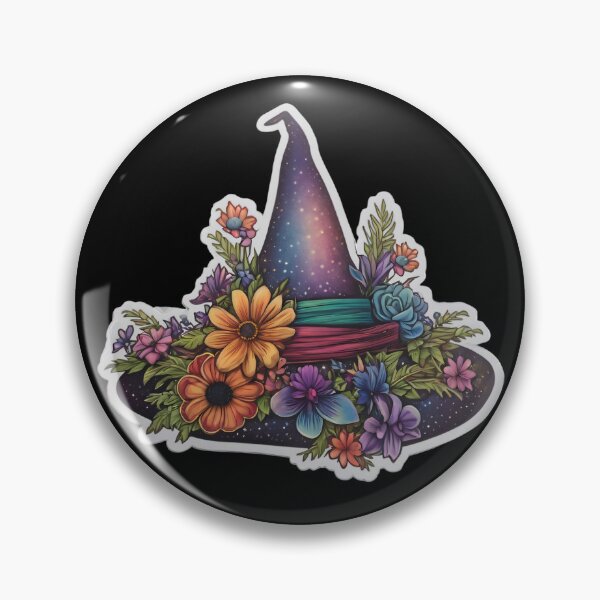 Item preview, Floral incantations witch hat sticker  designed and sold by ArcanePrintsxo.