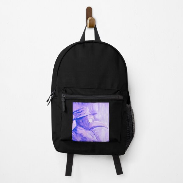 Item preview, Man in a GasMask in violet - Acrylic painting by Katarzyna Zachtej designed and sold by pracovniakejzi.