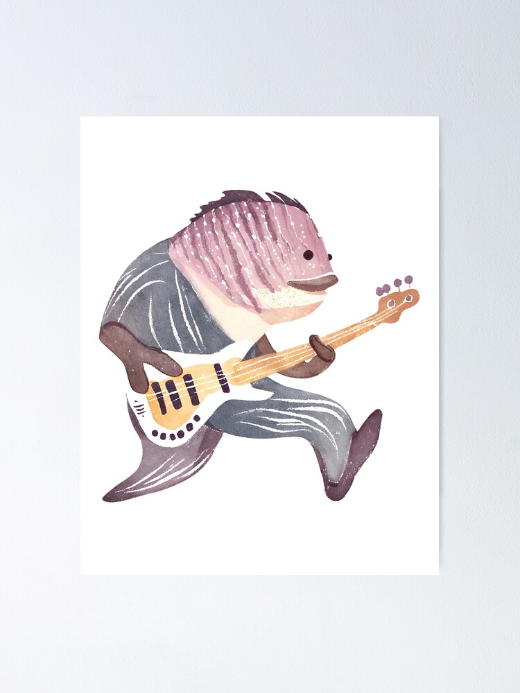  Funny Playin' Bass Guitar Player Tee Bass Fish Fishing T-Shirt  : Clothing, Shoes & Jewelry