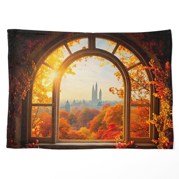 Autumn Vibe View Through A Window Art Board Print for Sale by frigamribe88