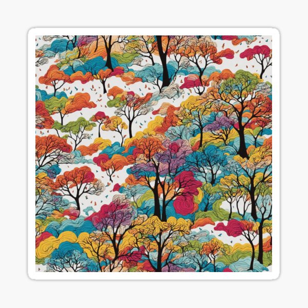 Item preview, Colorful Trees pattern designed and sold by DJALCHEMY.