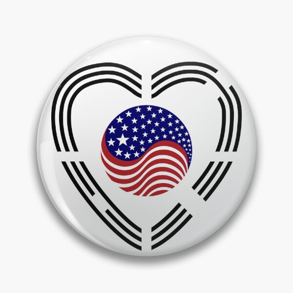 Item preview, Korean American Multinational Patriot Flag Series (Heart) designed and sold by Carbon-Fibre Media.